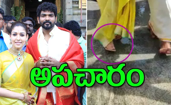 Nayanthara Walks With Chappals In Tirumala Mada Veedhi - Sakshi