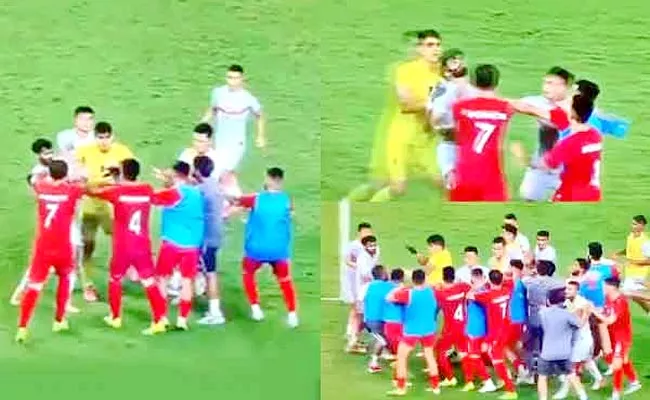 Fight-Breaks-Out-Between-Indian-Afghan-Players-After-Football-Match - Sakshi