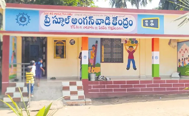 AP Government Measures For Modernization Of Anganwadi Centers - Sakshi