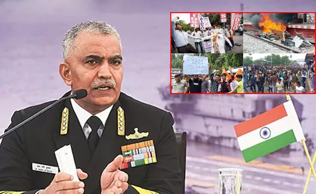 Navy Chief Hri Kumar On Violent Protests Over Agnipath Scheme - Sakshi