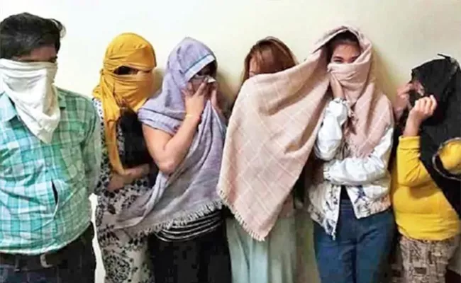 Five Arrested for Prostitution in Name of Massage Parlour Hyderabad - Sakshi