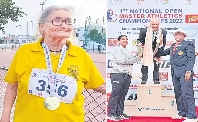 105-year-old granny sets new 100m record in Vadodara - Sakshi