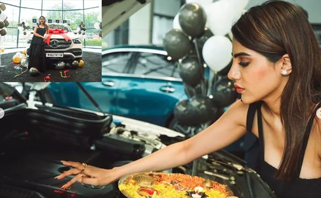 Actress Nikki Tamboli Buys Swanky New Mercedes Benz Car - Sakshi