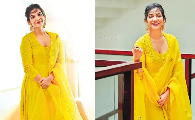 Fashion: Madonna Sebastian In Label Earthen Yellow Dress Shocking Price - Sakshi