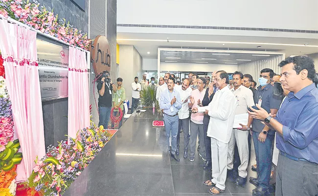 CM KCR Inagurated T-Hub Phase-2 Innovation Campus Hyderabad - Sakshi