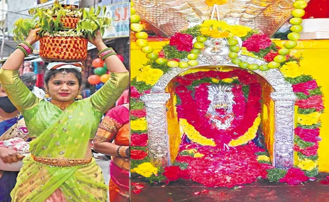 Telangana 1st Nazar Bonam To Golconda Goddess Jagadamba - Sakshi