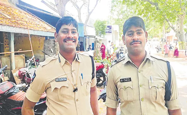 Twin Brothers constables Job At Kovvur police station - Sakshi