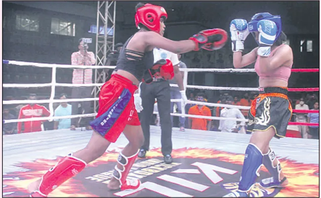 Kickboxing League Started At Visakhapatnam Swarna Bharathi Indoor Stadium - Sakshi