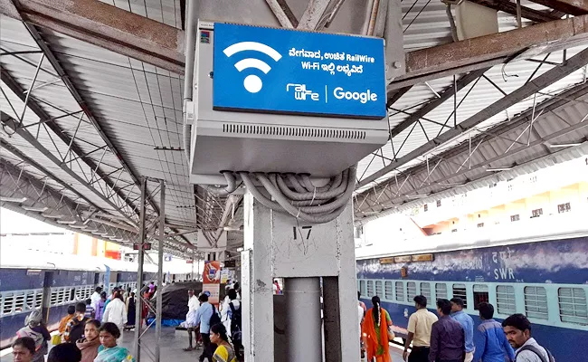 Free Rail WiFi Misused By Users In Railway Stations across the Country - Sakshi