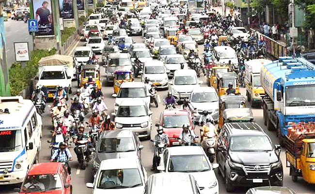 Traffic Divertions Under HICC In Hyderabad - Sakshi