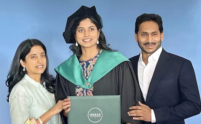 CM Jagan Daughter Harsha Completes her Masters With Distinction - Sakshi