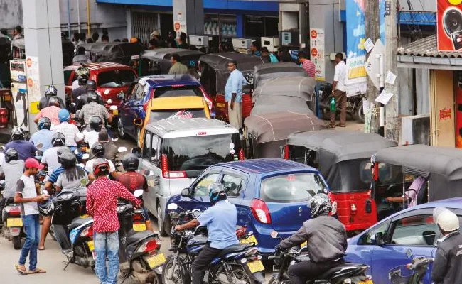 Sri Lanka Fuel Shortage Situation Melted Social Media - Sakshi