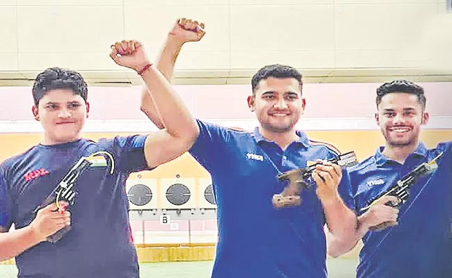 Shooting World Cup: India tops medal table after rapid fire team wins silver to increase tally to 15 - Sakshi