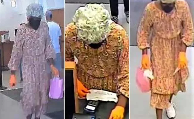 US Police Searching A Man Robbing Bank Dressed Up Elderly Woman - Sakshi