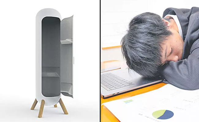 Japanese Company Builds Nap Boxes For Employees To Sleep At Work - Sakshi