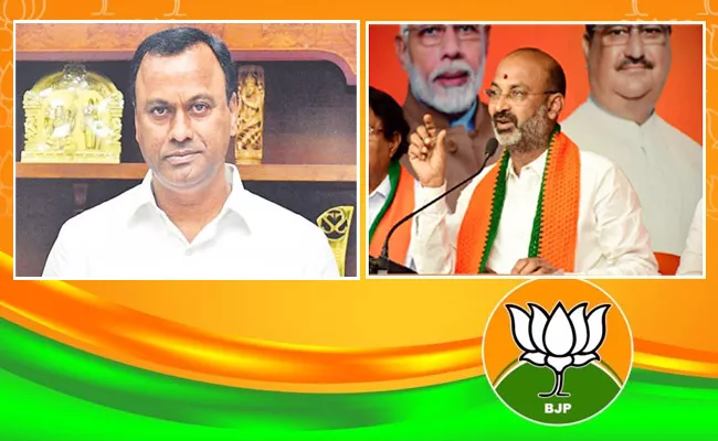 Bandi Sanjay Said Congress MLA Rajagopal Reddy Will Join In BJP - Sakshi