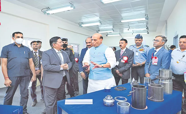 Defence Minister Rajnath Singh Inaugurates Warhead And RF Seeker Facilities In Telangana Bhanur - Sakshi