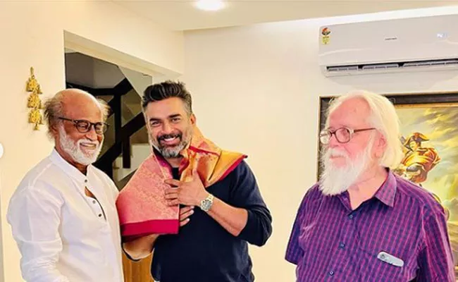 Rocketry Success: Rajinikanth Honours R Madhavan And Nambi Narayanan - Sakshi