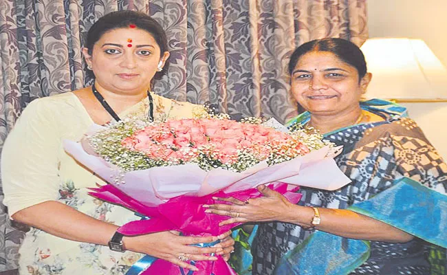 Minister Smriti Irani Assures Telangana Of More One Stop Centres - Sakshi