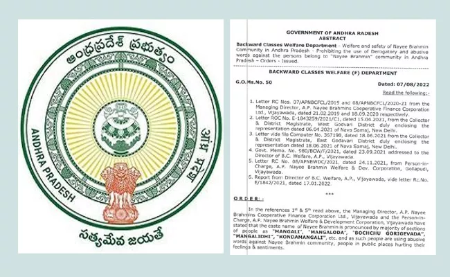 Ban on Derogatory Words Against Nayee Brahmins: AP Govt Issue Go - Sakshi