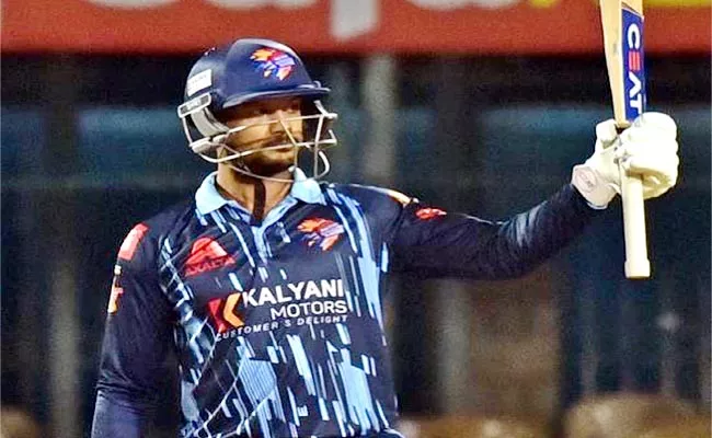 Mayank Agarwal Unbeaten Century 49 Balls Huge Win For His Team KSCA T20 - Sakshi