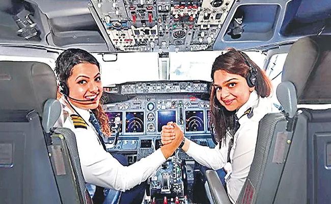 India Has More Commercial Women Pilots Compared To Other Countries - Sakshi