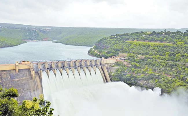 Krishna River Projects Full Of Water Heavy Rains Andhra Pradesh - Sakshi