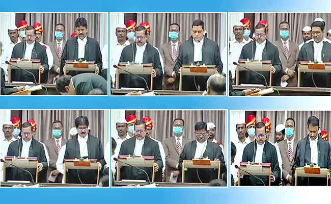 Oath Taking Of New Judges In Telangana High Court - Sakshi