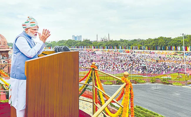 pm modi independence day speech 2022 red fort - Sakshi