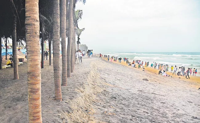 Eroding Visakhapatnam coast Andhra Pradesh - Sakshi