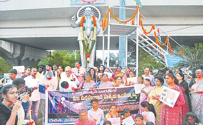 Hyderabad: Student Tribute To Indra Meghwal In Tank Bund - Sakshi