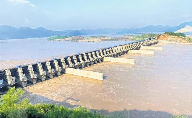 Polavaram Project Left Canal Irrigating Crops In Construction Phase - Sakshi