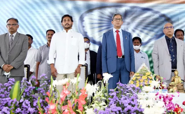 CJI NV Ramana CM YS Jagan Speech At Vijayawada Court Complex Event - Sakshi