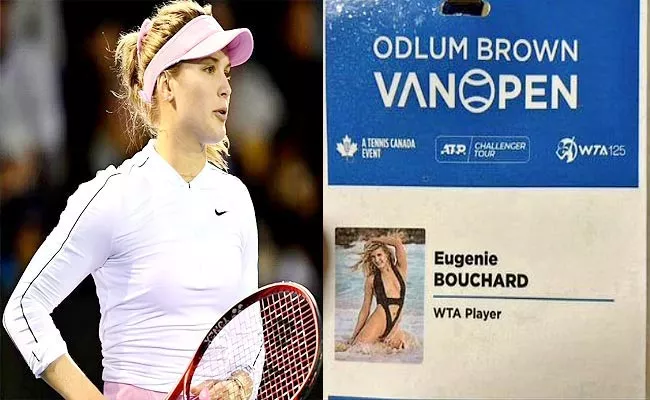 Tennis Star Eugenie Bouchard Shocks Recieved Credential Black SwimSuit - Sakshi