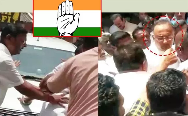 Congress Workers Attack Puducherry Dinesh Gundu Rao Car - Sakshi