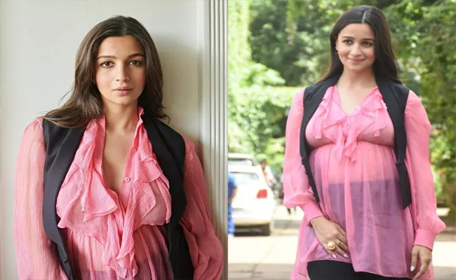 Alia Bhatt wore Rs 3 lakh pink Dress with Pants Waistcoat For Brahmastra Promotions - Sakshi