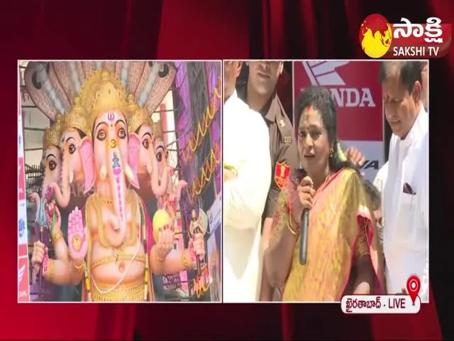 TS Governor Tamilisai Soundararajan Visit Khairatabad Ganesh Pooja