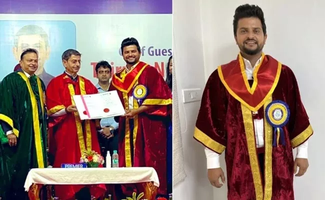 Suresh Raina completes Doctorate from VELS Institute - Sakshi