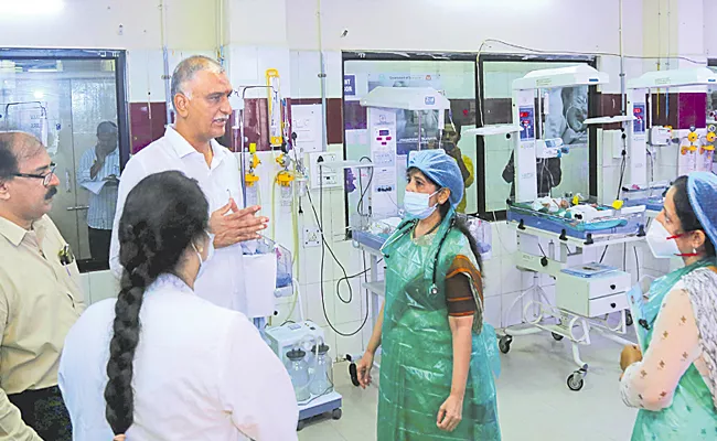 telangana minister harish rao on govt hospital - Sakshi