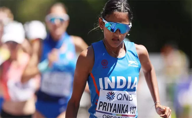 CWG 2022: Priyanka Goswami Wins Silver In Womens 10000m Race Walk - Sakshi