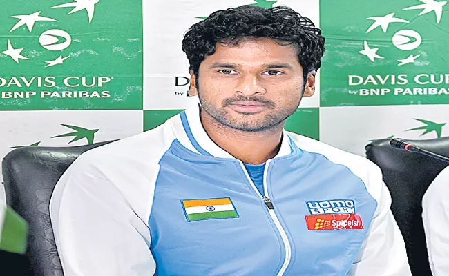 Saketh Myneni In The Indian Davis Cup Tennis Team - Sakshi