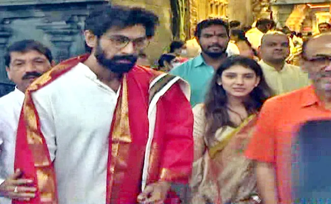 Rana Daggubati Visits Tirumala Tirupati Devasthanam With Wife Miheeka Bajaj - Sakshi