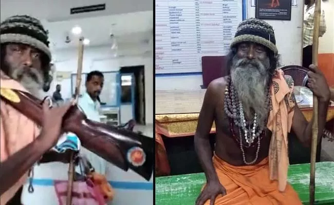 Monk Approached Bank With His Rifle Threatened To Loot - Sakshi