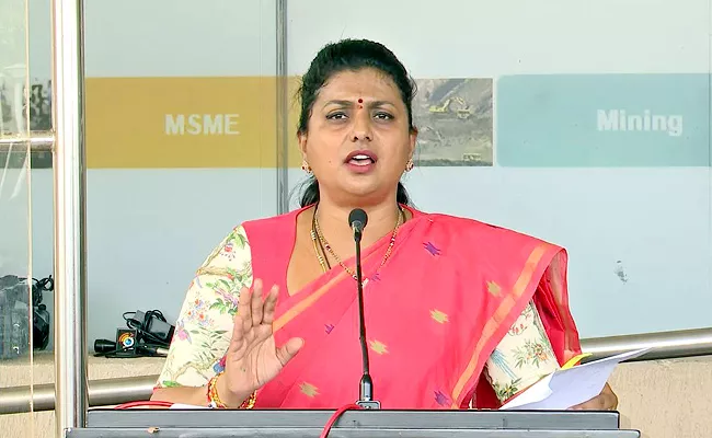 AP Minister RK Roja Slams Chandrababu Naidu Over Data Theft Issue - Sakshi