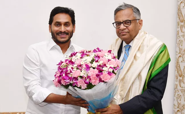 Tata Sons Chairman met Andhra Pradesh CM YS Jagan at Tadepalli - Sakshi