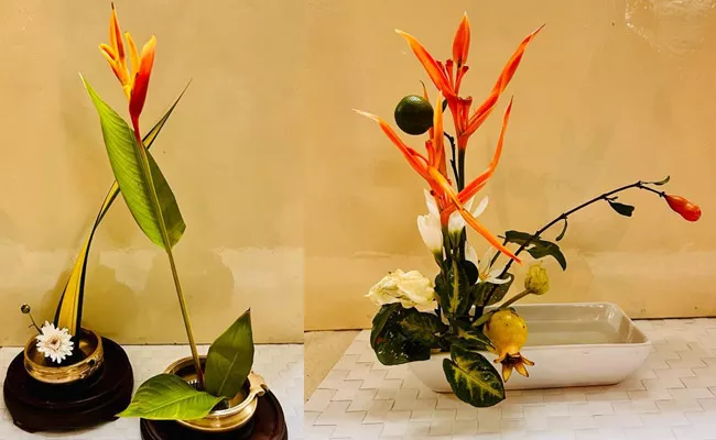 Ikebana Ohara School Azadi Ka Amrit Mahotsav With Mini Exhibition - Sakshi