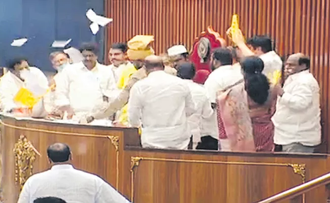 TDP MLAs Over Action In AP Assembly Sessions - Sakshi