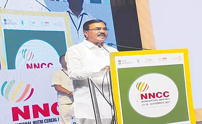 Minister Niranjan Reddy Speech At National Nutri Cereal Convention - Sakshi