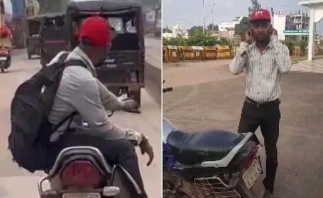 Viral Video: Police Fines Man After Stunt Performing On Moving Bike - Sakshi