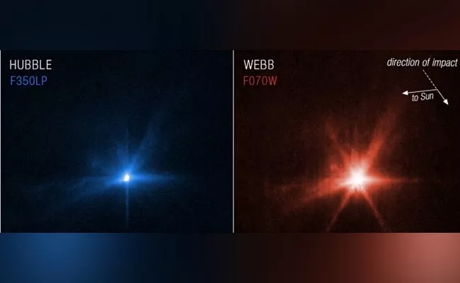 First Images Of Asteroid Strike From Webb Hubble Telescopes - Sakshi